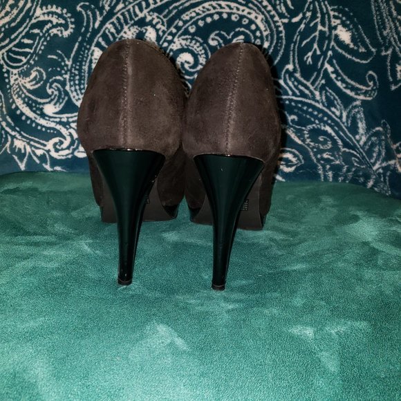 Style & Co Webb Black Leather Upper Platform Toe Heel Size 7.5 - Picture 5 of 6